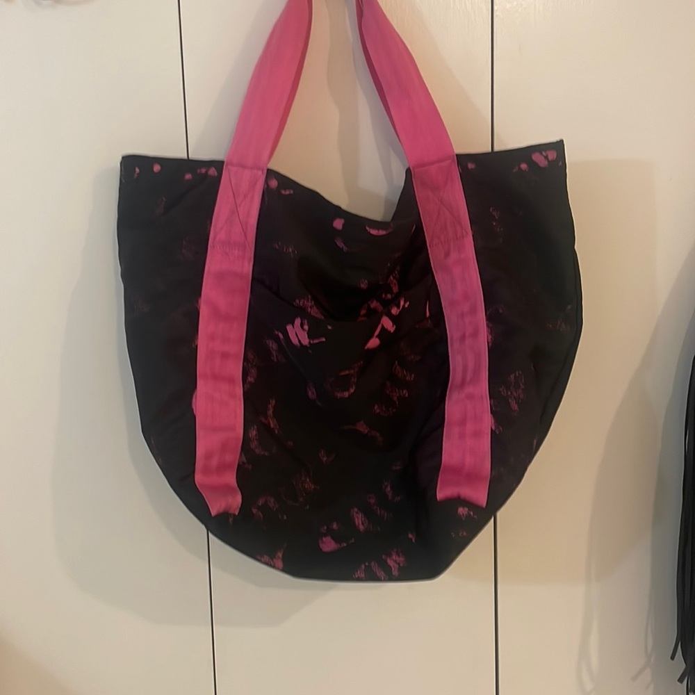 Vintage Juicy Couture large tote Black and pink distressed look